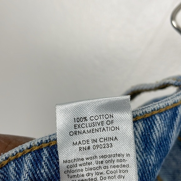 Pacsun Mom Jeans Womens 25 Cotton Skinny Leg Moon Print Embroidered Denim Pocket - Picture 7 of 9